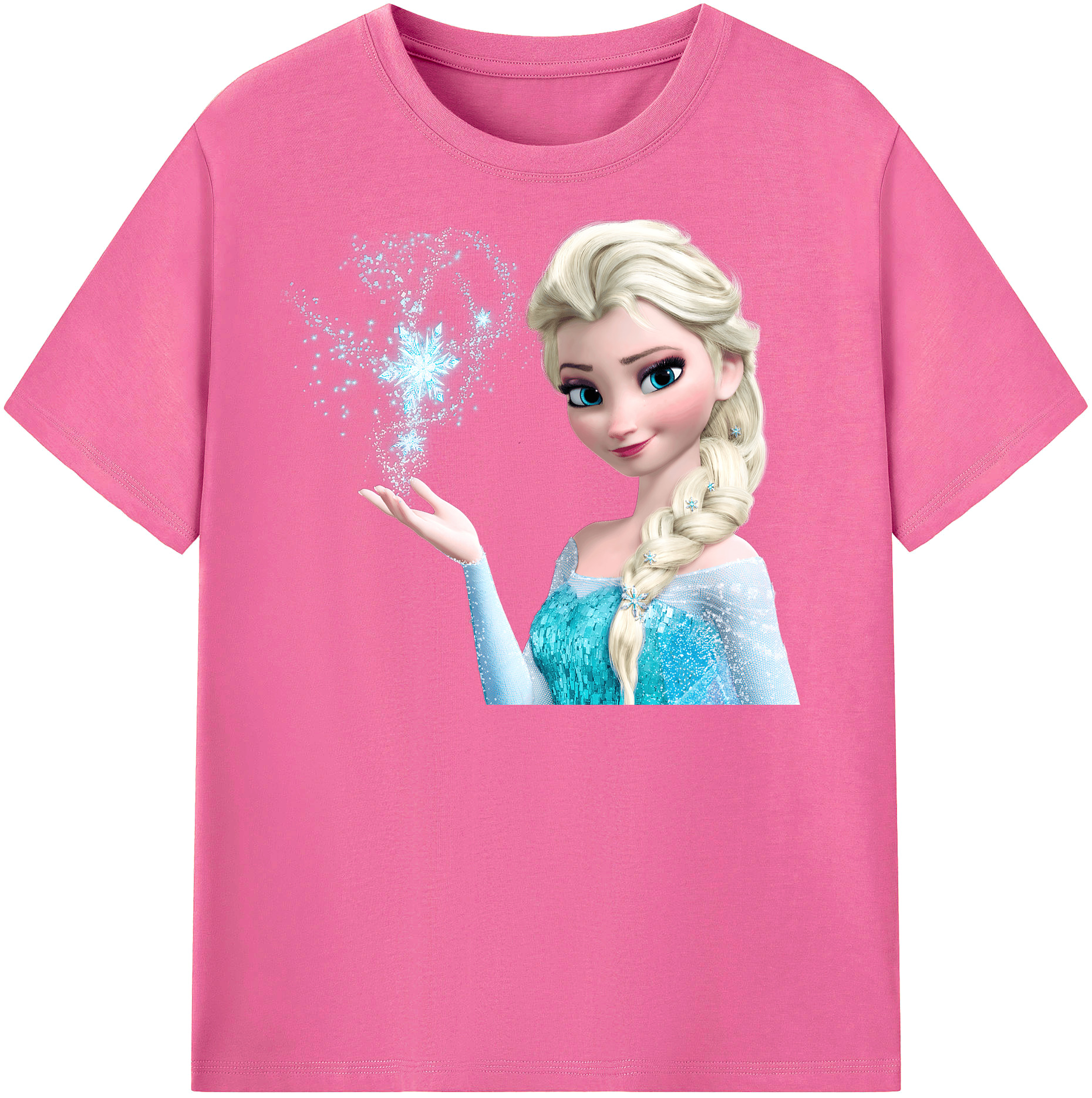 （画像用） アナと雪の女王 アンナ エルサ Frozen Anna Elsa レディースカジュアルプリントTシャツ（綿100％）
